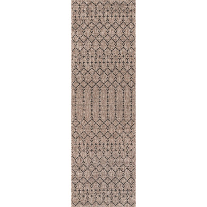 Tapis d'intérieur/extérieur JONATHAN Y Trebol à tissage géométrique texturé marocain