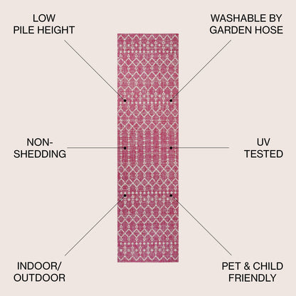 Tapis d'intérieur/extérieur JONATHAN Y Trebol à tissage géométrique texturé marocain