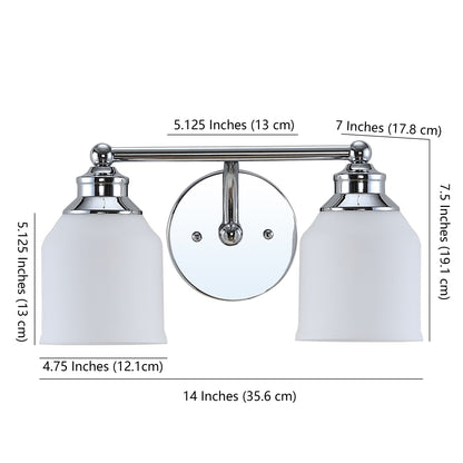 Jayne Iron/Frosted Glass Farmhouse Cottage LED Vanity Light, by JONATHAN Y