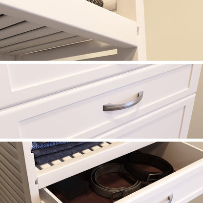 Système de placard en bois massif John Louis Home avec 3 tiroirs blanc