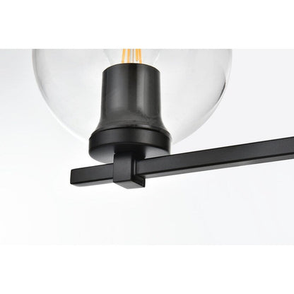 Julian 1 Light Black and Clear Bath Sconce