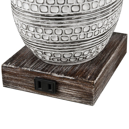 KAWOTI Touch Control Table Lamp Set with USB Ports (Set of 2)