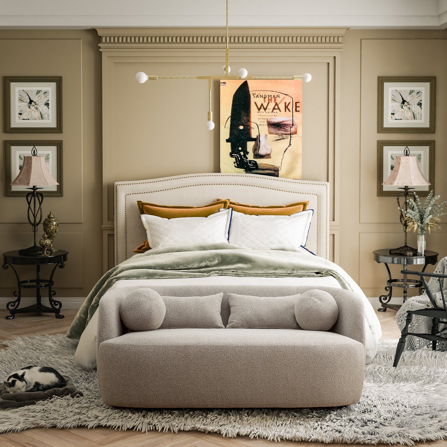 KINWELL Boucle Upholstered 2-Seats Loveseat with Pillows