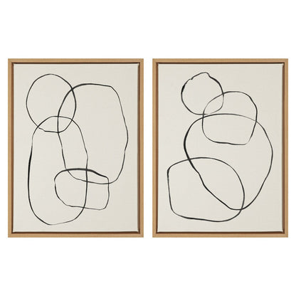 Kate and Laurel Sylvie Modern Circles Framed Canvas Set by Teju Reval
