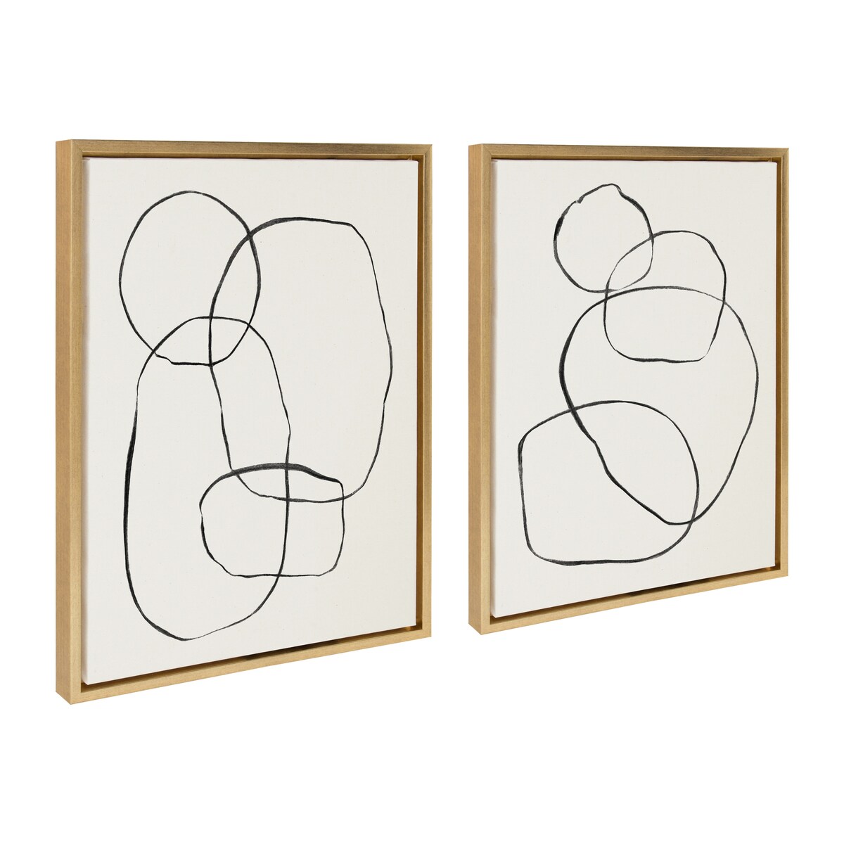 Kate and Laurel Sylvie Modern Circles Framed Canvas Set by Teju Reval