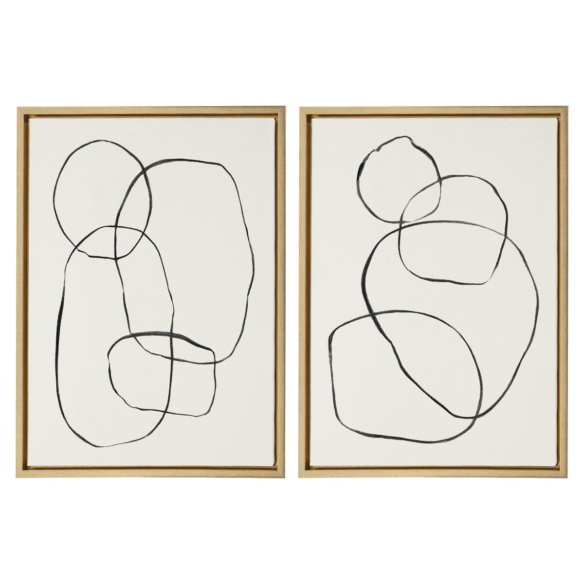 Kate and Laurel Sylvie Modern Circles Framed Canvas Set by Teju Reval