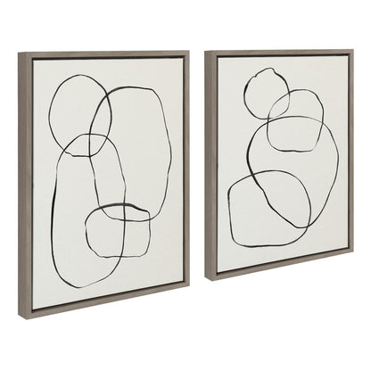 Kate and Laurel Sylvie Modern Circles Framed Canvas Set by Teju Reval