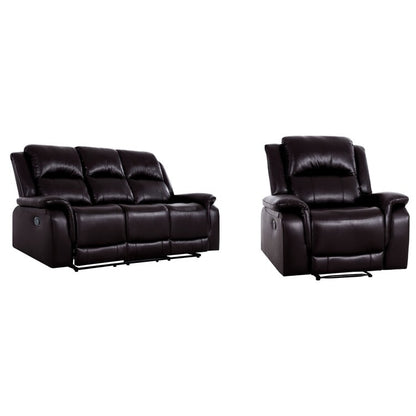 Leather Manual Recliner Sofa Collection for Living Room Leather Reclining Furniture for Home Office Living Room