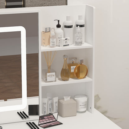 Coiffeuse Kerrogee avec miroir éclairé réglable et tabouret - 39,4 L x 19,7 l x 53,5 H