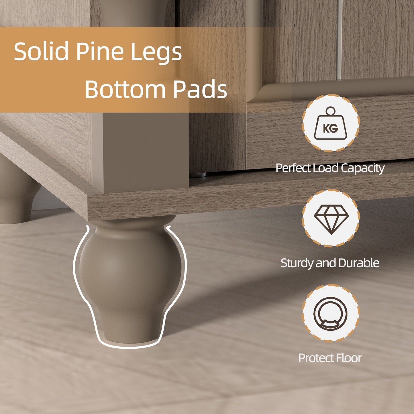 Buffet de cuisine, meuble de bar à café, meuble de rangement d'appoint