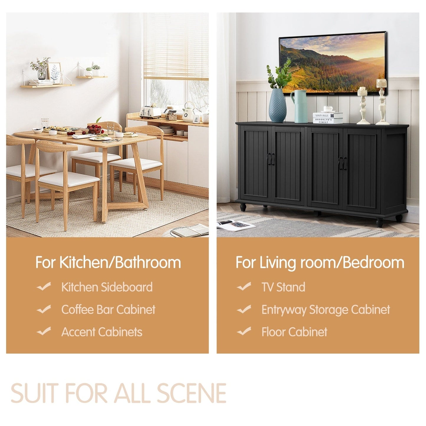 Buffet de cuisine, meuble de bar à café, meuble de rangement d'appoint