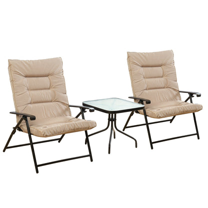 Kozyard Elsa 3 Pieces Outdoor Patio Furniture Padded Folding Bistro-Sets