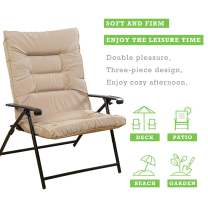 Kozyard Elsa 3 Pieces Outdoor Patio Furniture Padded Folding Bistro-Sets