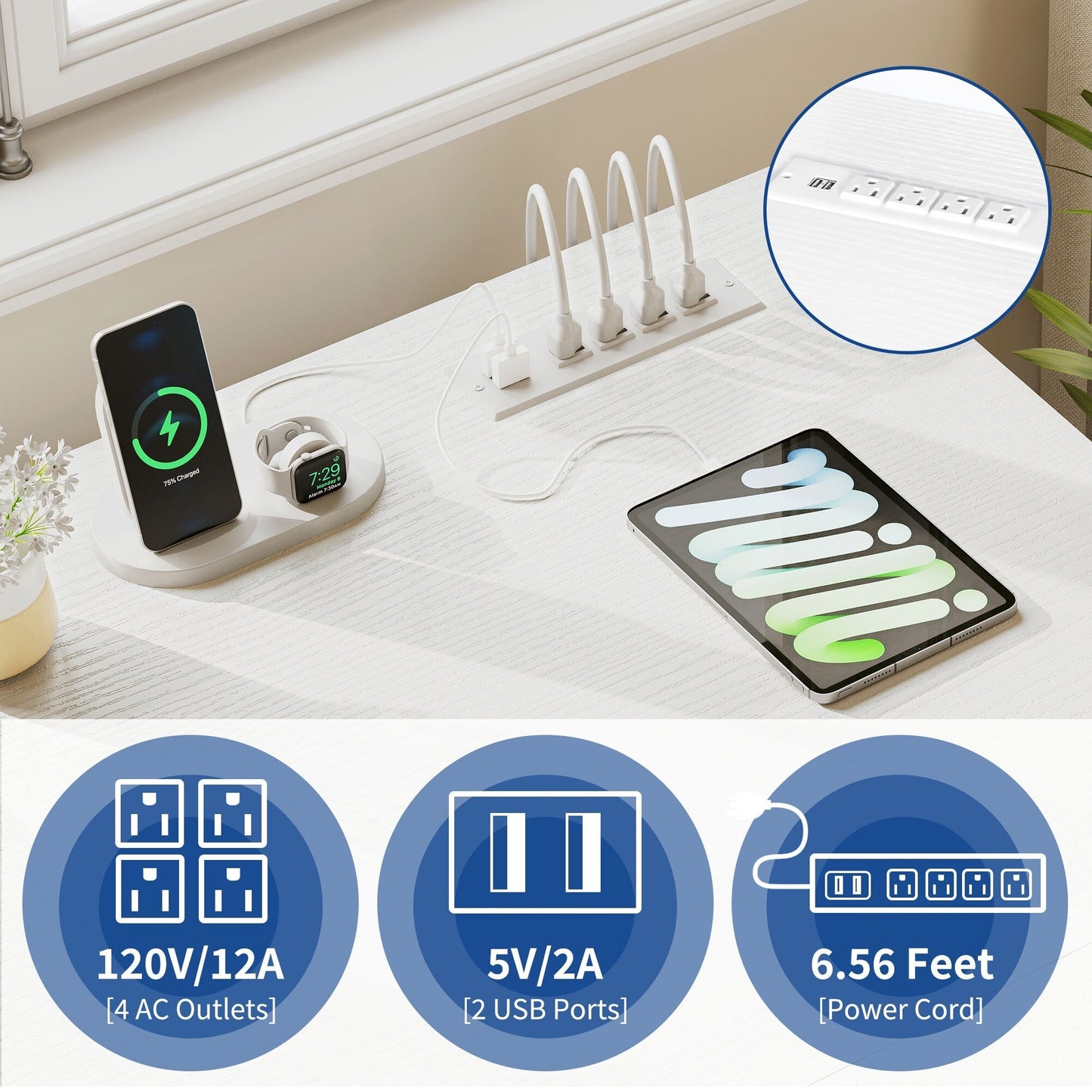 Bureau de jeu d'angle Moasis en L de 59 pouces avec support pour écran