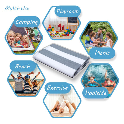 Tapis d'intérieur/extérieur à rayures de plage Lalune