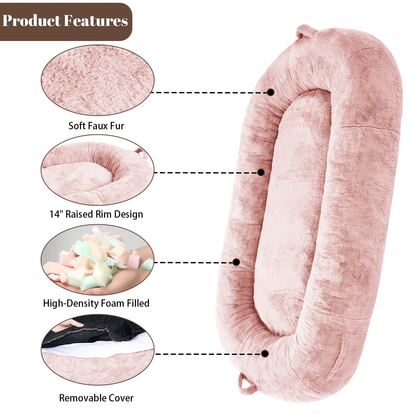 Grand panier pour chien lavable, taille humaine, avec housse amovible