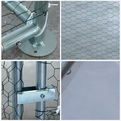 Grand poulailler en métal avec cage à volaille