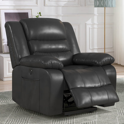 Leather Lift Recliner Chair With Dual Motor, Oversized Power Recliners With Electric Massage Heating