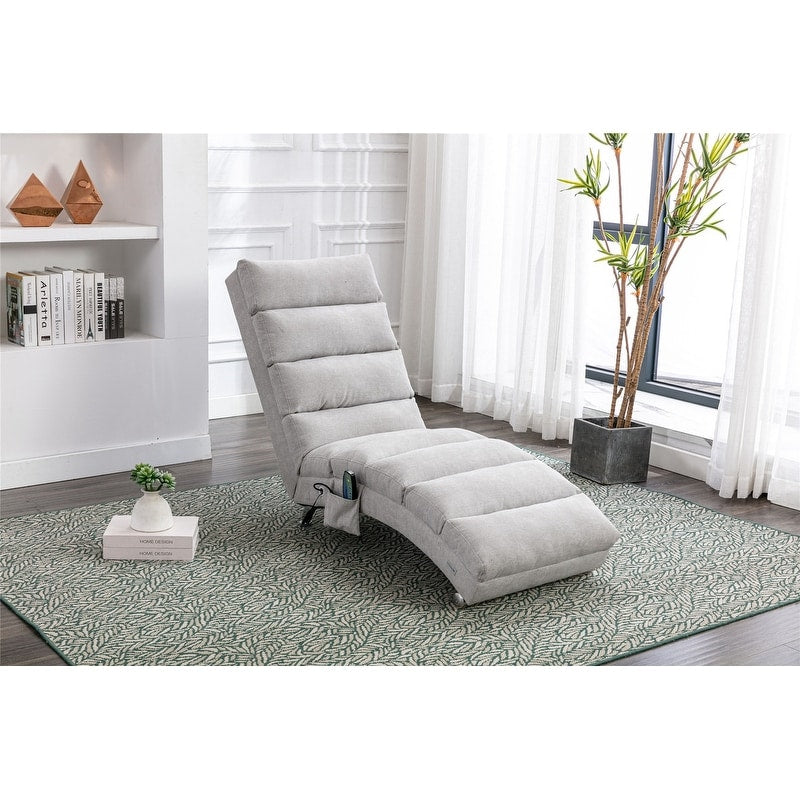 Linen Massage recliner Interior with remote control, ergonomic electric massage recliner, 5 modes
