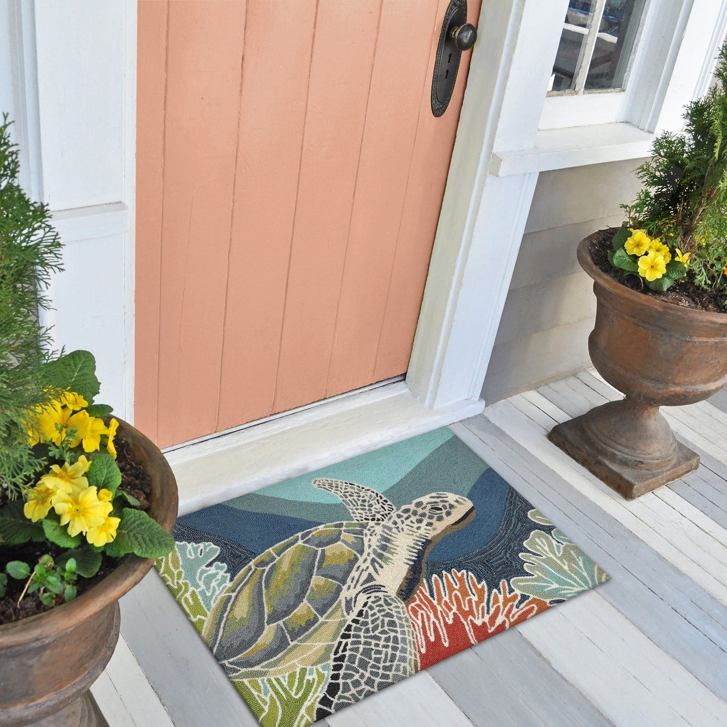 Tapis d'intérieur/extérieur Liora Manne Ravella Akumal Océan