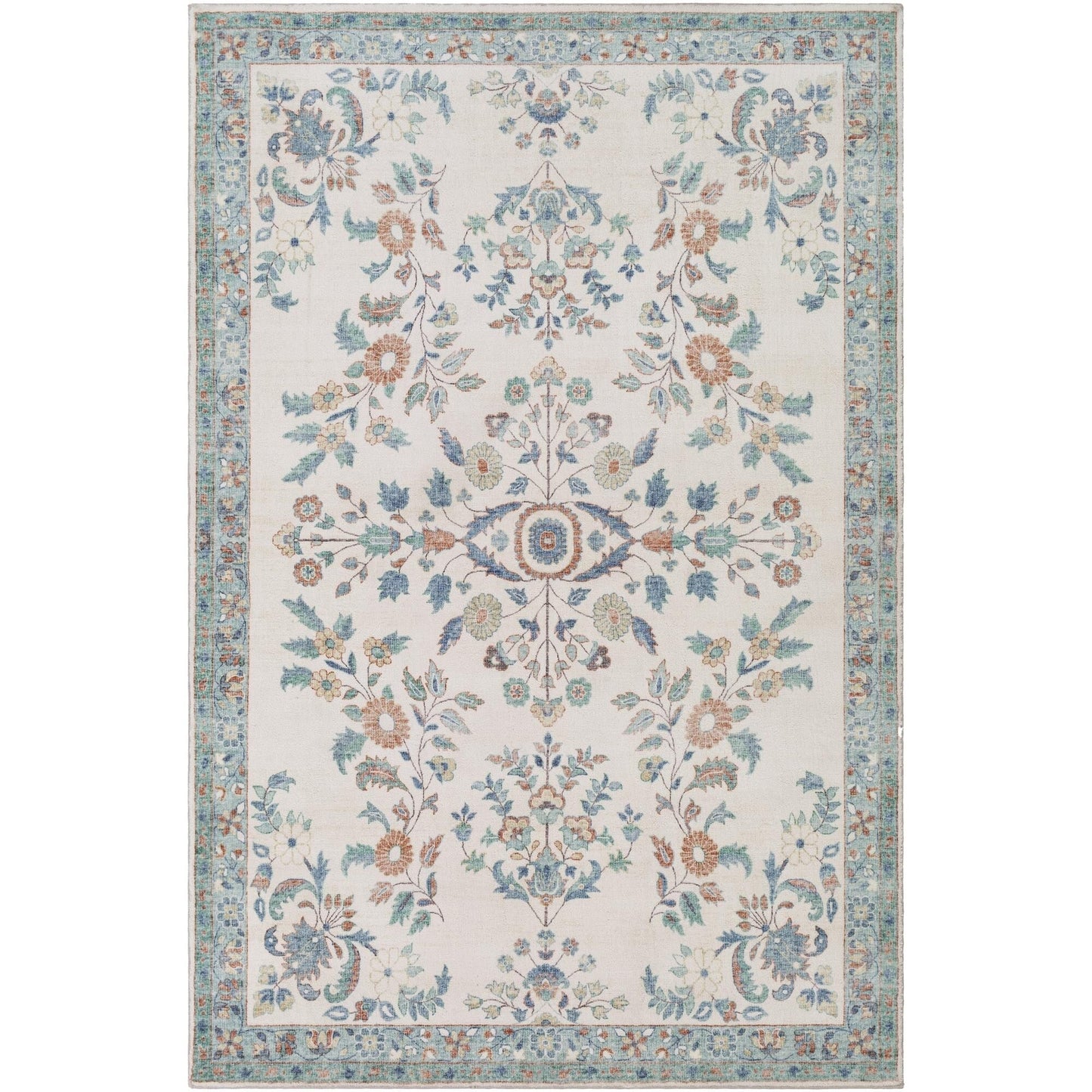 Tapis Livabliss Erin revisité, style traditionnel floral et botanique