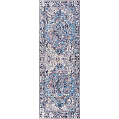Tapis de sol Livabliss Iris à médaillon traditionnel revisité