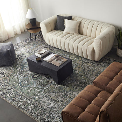 Tapis de sol Livabliss Iris à médaillon traditionnel revisité