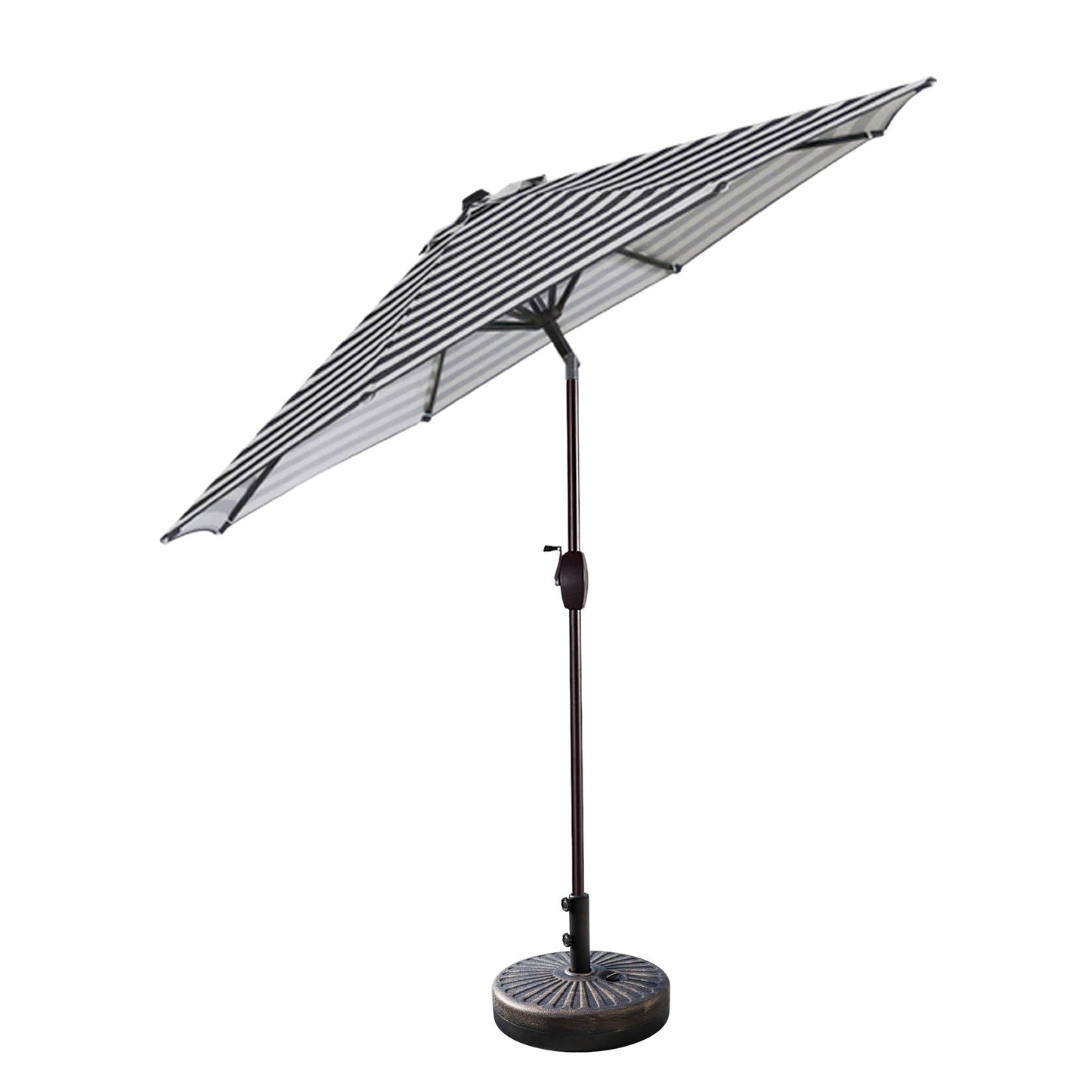 Parasol de patio Lopes de 9 pieds avec base en finition bronze et support de poids inclus