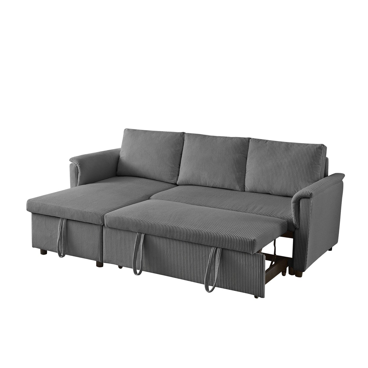 Loveseat Sofa with Chaise Lounge L-Shaped Modular Convertible Sofa with Storage Chaise
