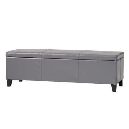 Banc de rangement en similicuir Lucinda par Christopher Knight Home - 51,25 L x 17,50 l x 16,25 H