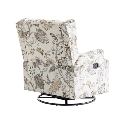 Ensemble de 2 fauteuils inclinables pivotants à bascule de 74 cm de large, à dossier inclinable manuel.