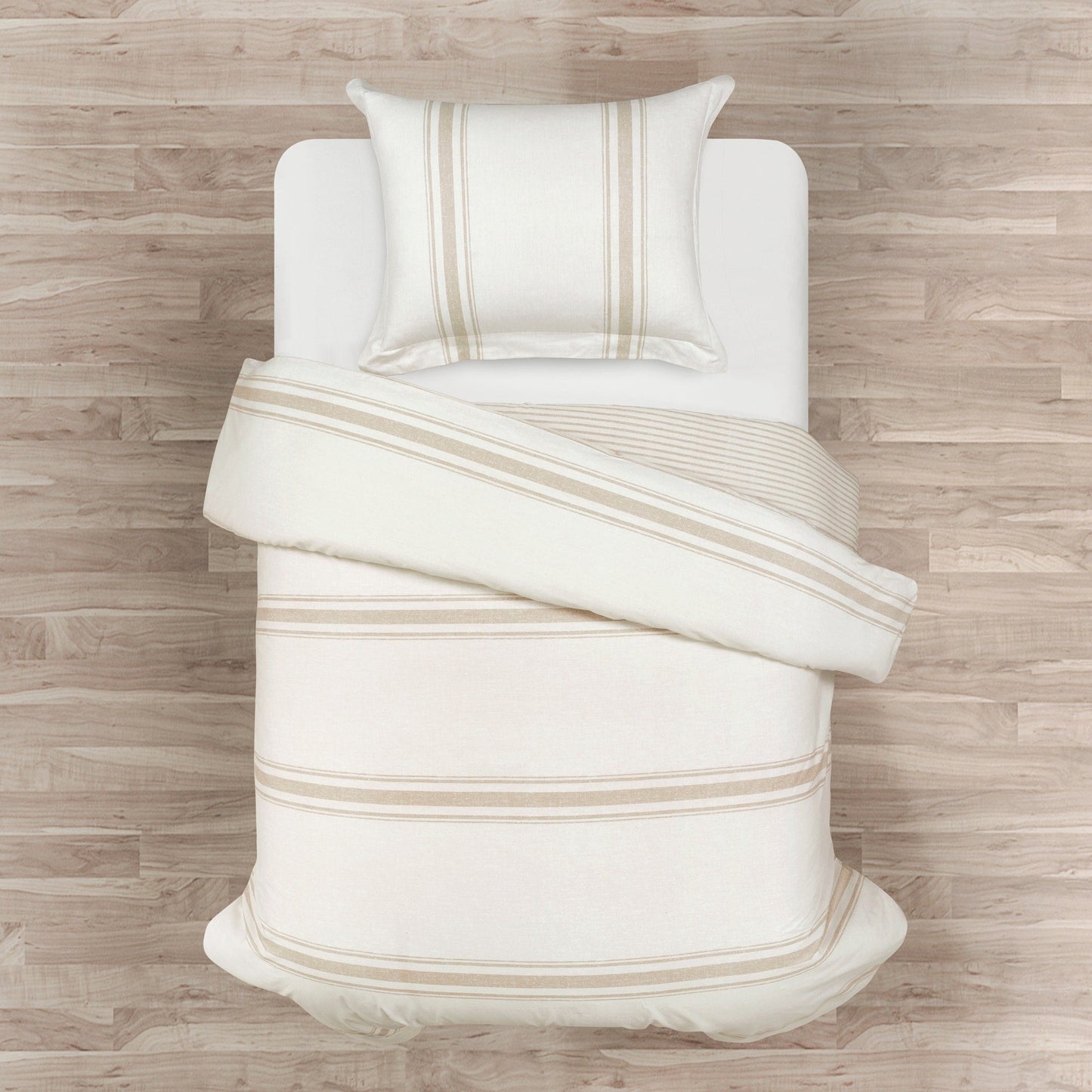 Lush Decor Farmhouse Stripe 3 Piece Duvet Cover Set