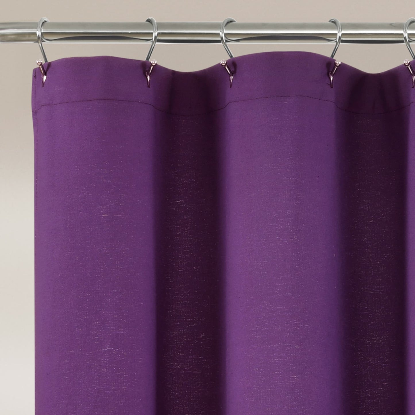 Lush Decor Two-tone Linen Button Shower Curtain