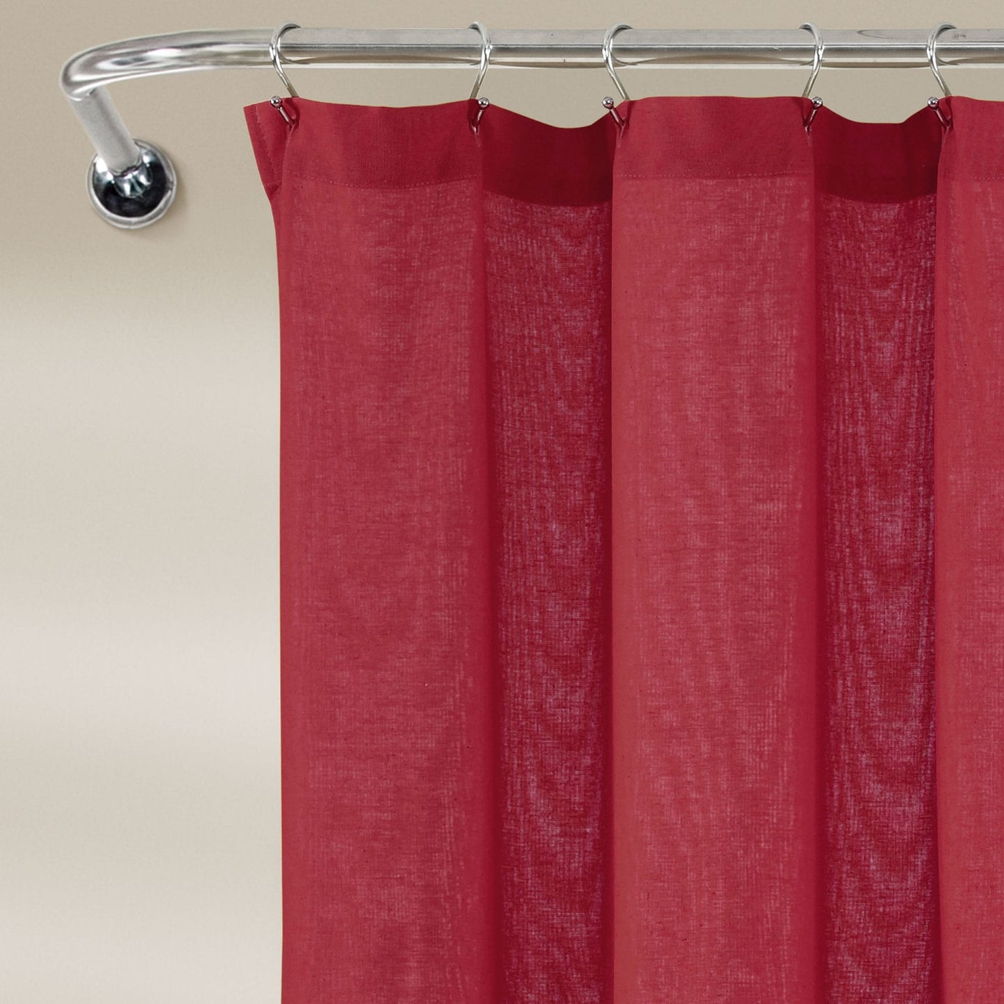 Lush Decor Two-tone Linen Button Shower Curtain
