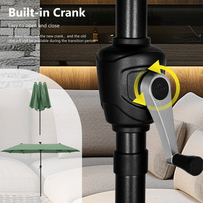 MAISON ARTS 13ft Double -Sided Patio Umbrella Extra Large with Crank