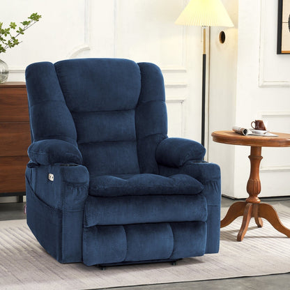 MCombo Large-Wide Dual Motor Power Lift Recliner with Massage and Dual Heating for Big and Tall Elderly, Fabric R7635