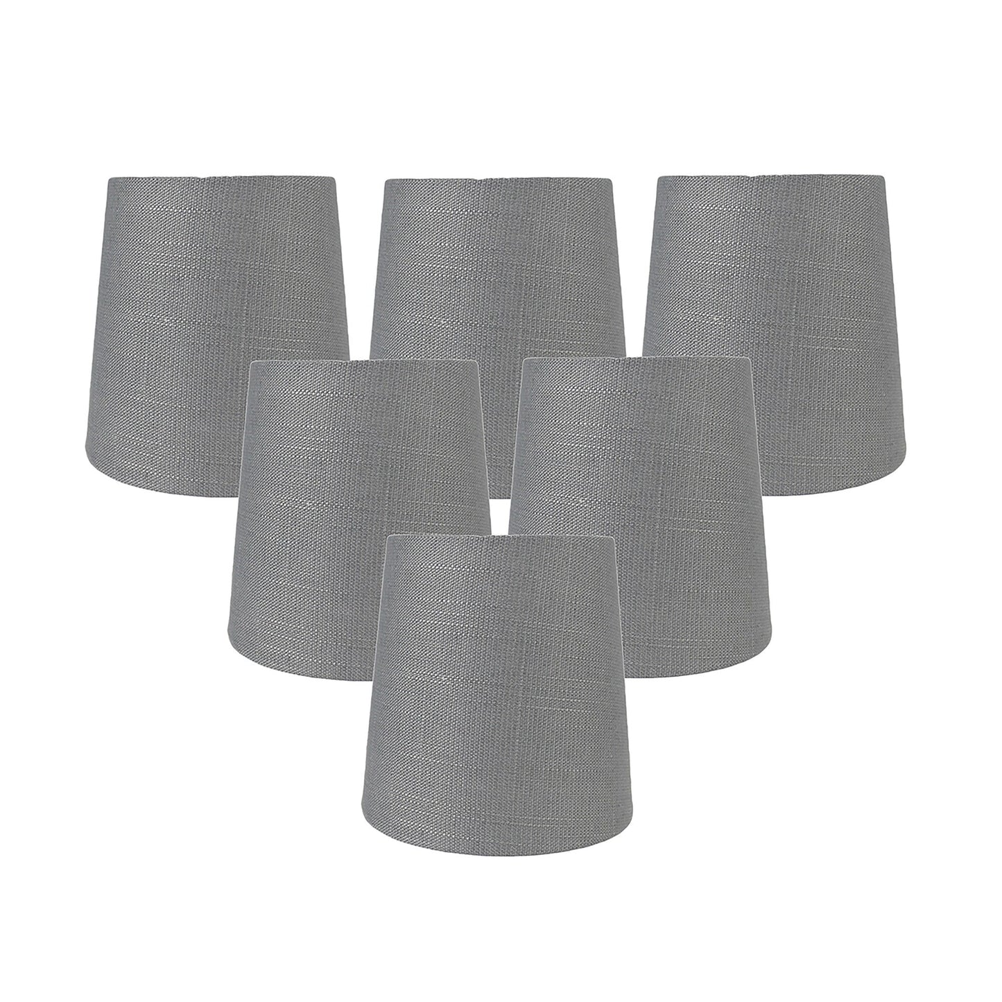 MERIVILLE Linen Clip On Chandelier Lamp Shades, 4-inch by 5-inch by 5-inch