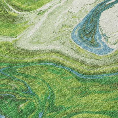 Tapis Chantille à motifs abstraits, lavable en machine, pour intérieur et extérieur