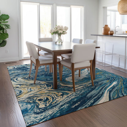 Tapis Chantille à motifs abstraits, lavable en machine, pour intérieur et extérieur