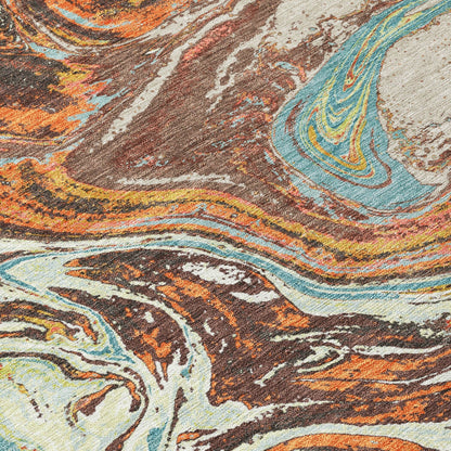 Tapis Chantille à motifs abstraits, lavable en machine, pour intérieur et extérieur