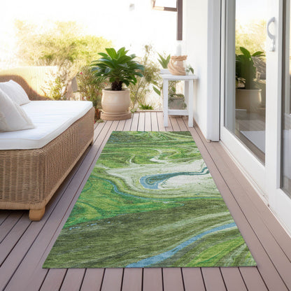 Tapis Chantille à motifs abstraits, lavable en machine, pour intérieur et extérieur