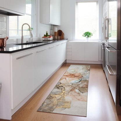 Tapis Chantille abstrait lavable en machine pour intérieur/extérieur