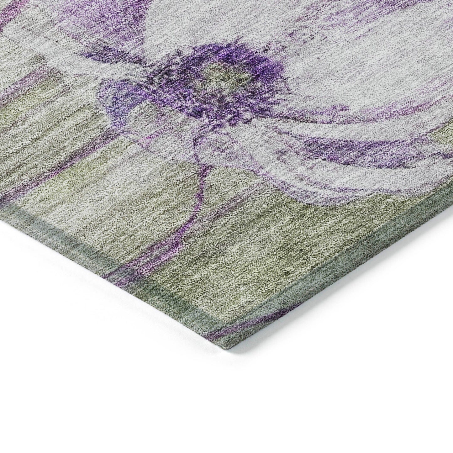 Tapis Chantille moderne à motif floral, lavable en machine, pour intérieur/extérieur
