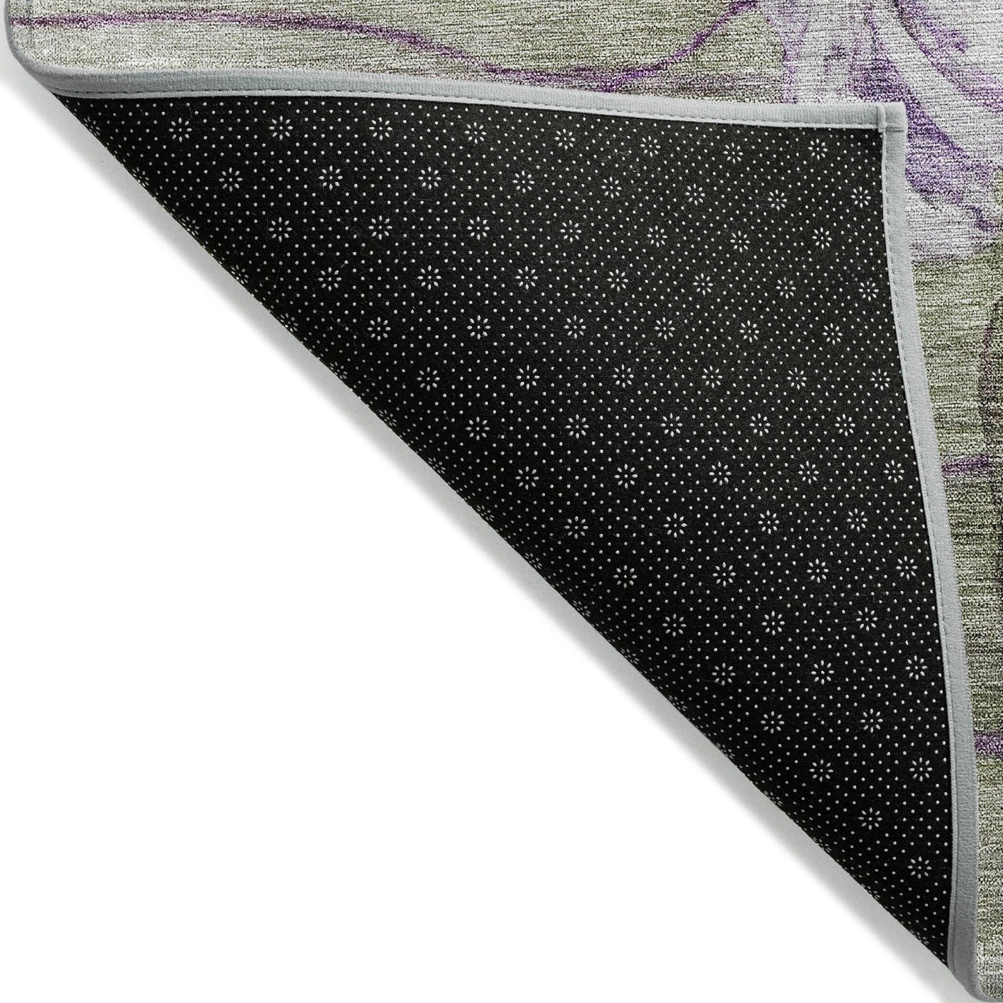 Tapis Chantille moderne à motif floral, lavable en machine, pour intérieur/extérieur