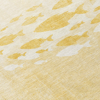 Tapis Chantille moderne sur le thème marin, lavable en machine, pour intérieur/extérieur