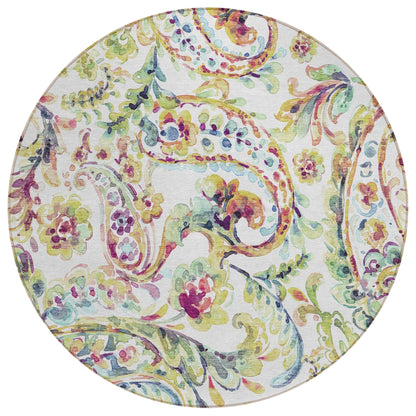 Tapis Chantille traditionnel à volutes lavable en machine pour intérieur/extérieur