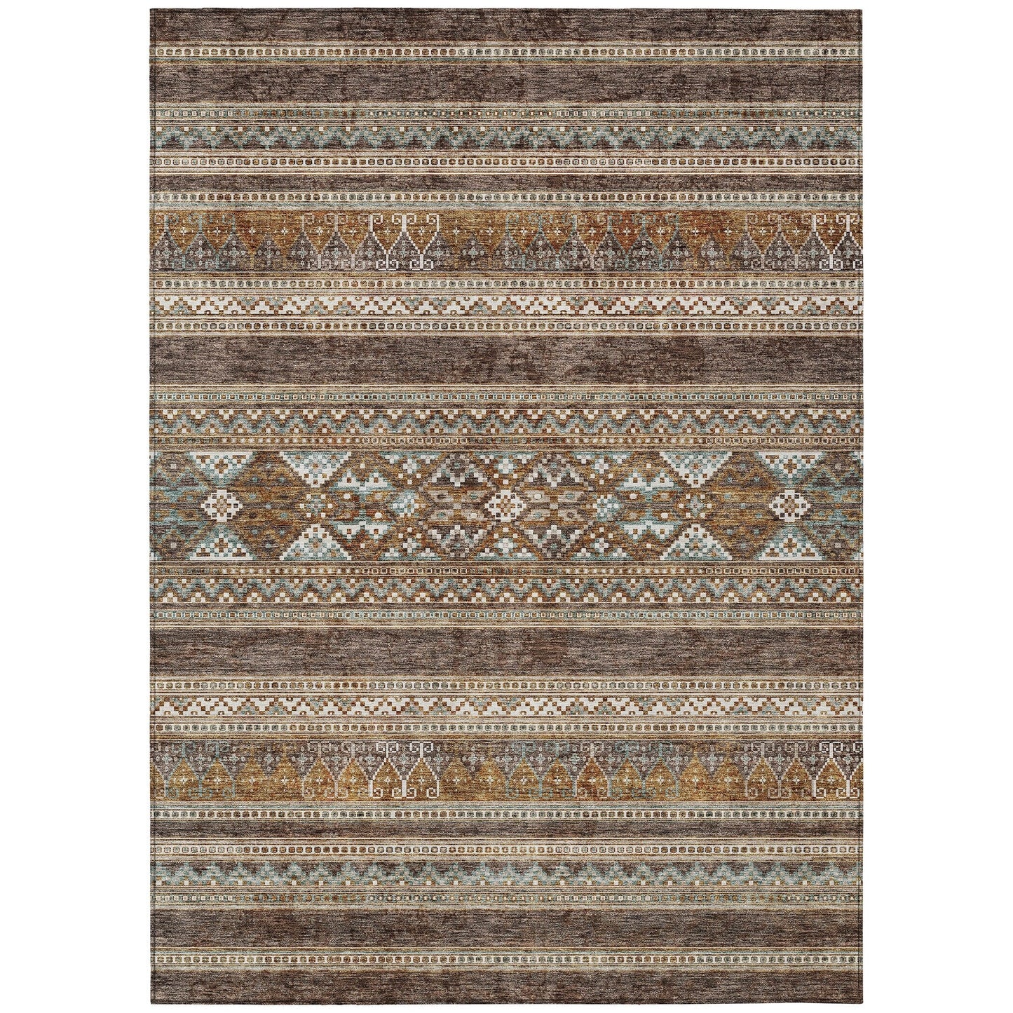 Tapis Chantille tribal bohème lavable en machine pour intérieur/extérieur