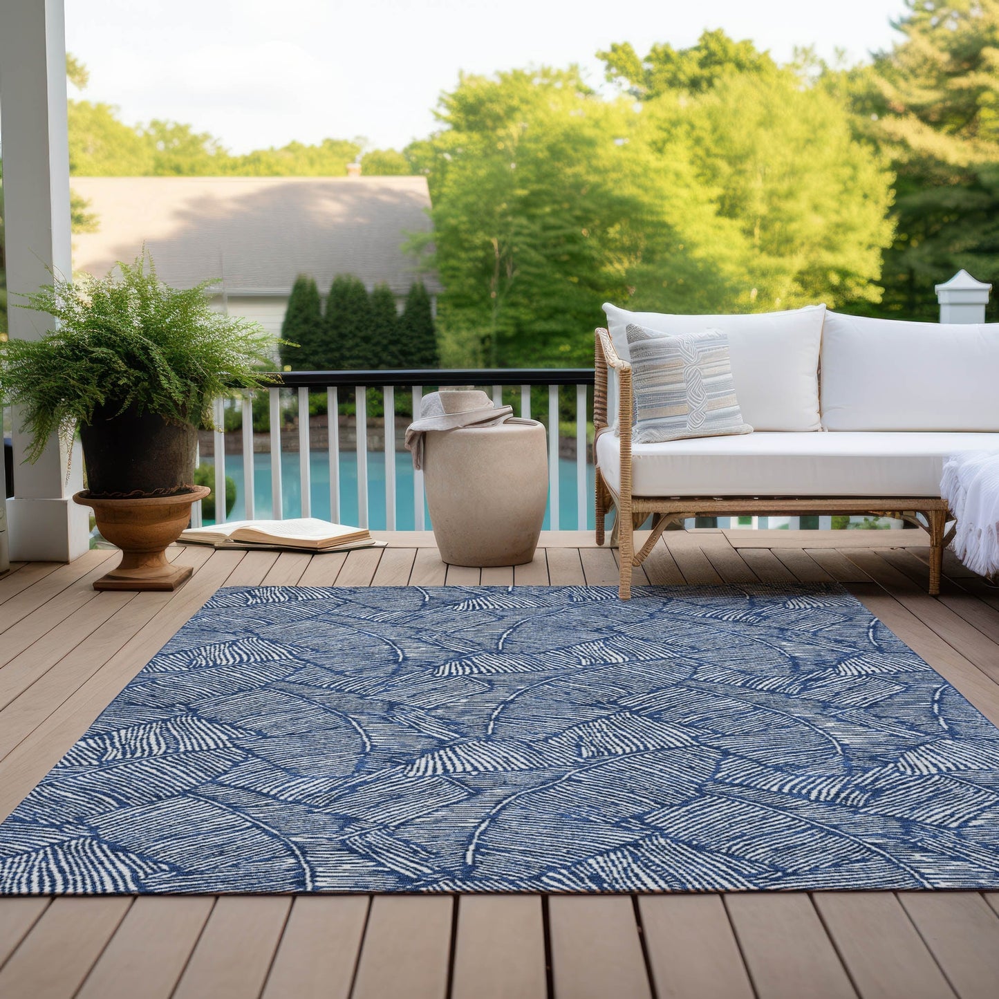 Tapis Chantille Tropical Palm lavable en machine pour intérieur/extérieur