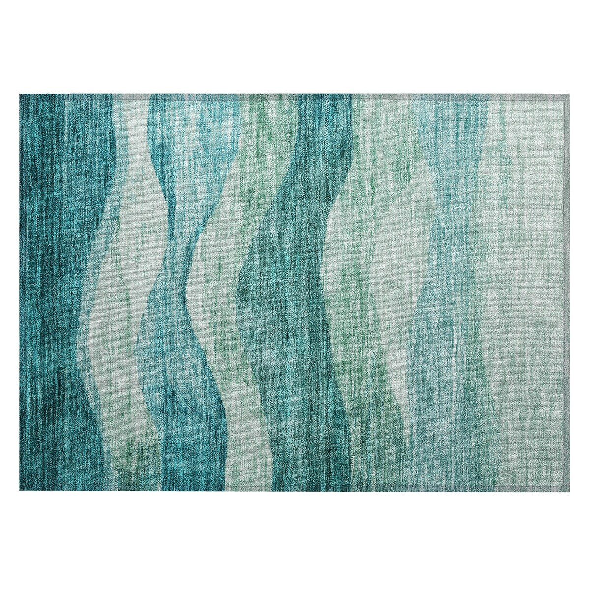 Tapis Chantille contemporain à vagues, lavable en machine, pour intérieur et extérieur