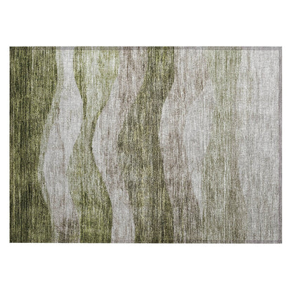 Tapis Chantille contemporain à vagues, lavable en machine, pour intérieur et extérieur